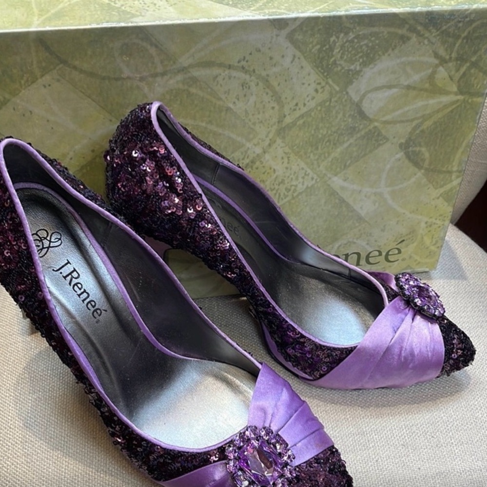 J.Renee Purple Sequin Heels